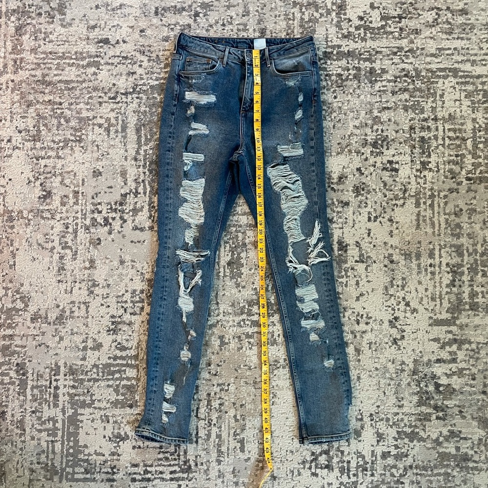 Distressed High Rise Skinny Jeans - Picture 2 of 9